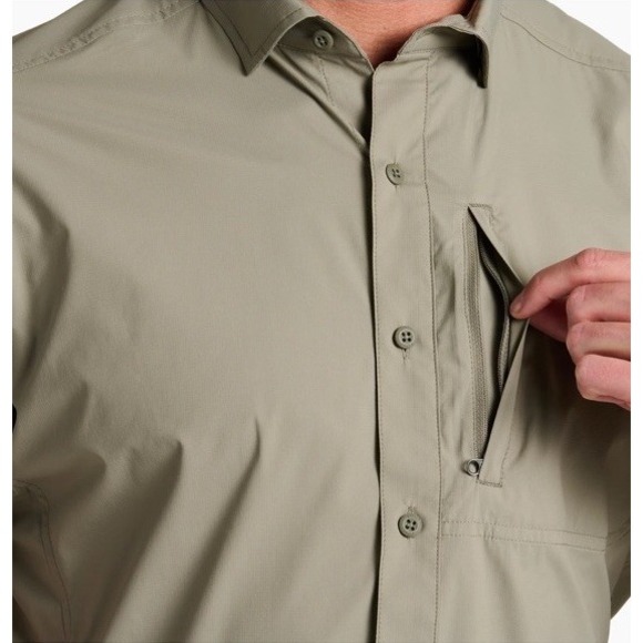KUHL Men's Driftr Short-Sleeve Shirt /Small Spanish Moss UPF 50+New - Picture 4 of 13